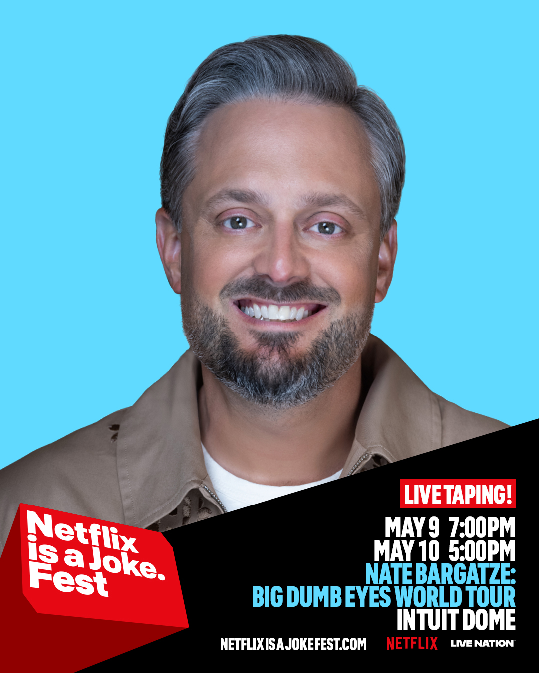 Nate Bargetze at the Intuit Dome on Sunday, May 10