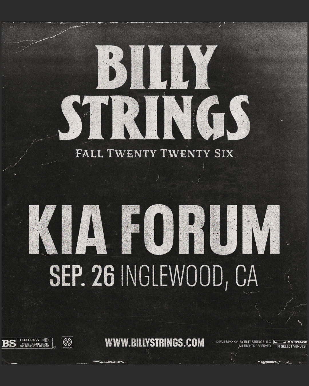 MEMBERS ONLY: Billy Strings at Kia Forum on September 26