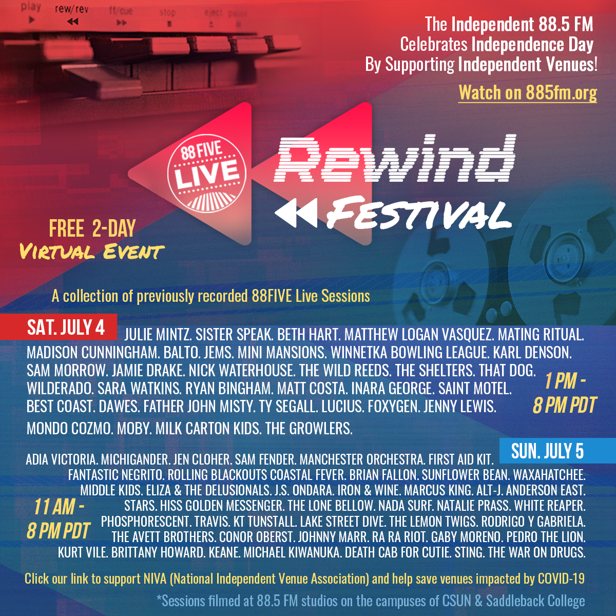 885FM RewindFestival 2020 Lineup Flyer2